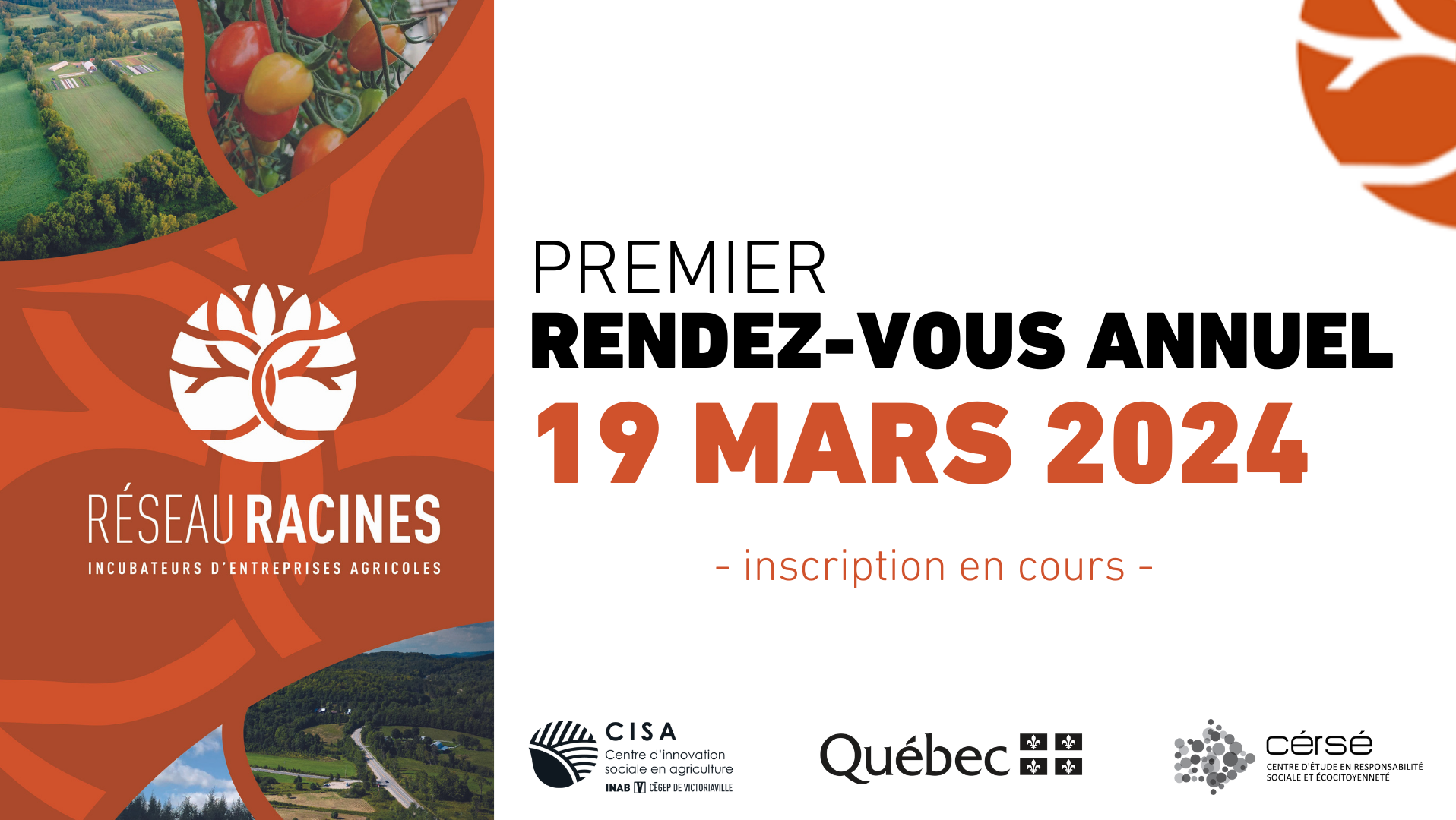 CÉRSÉ collabore avec le Centre d’innovation sociale en agriculture (CISA) pour le premier Rendez-vous annuel du Réseau Racines